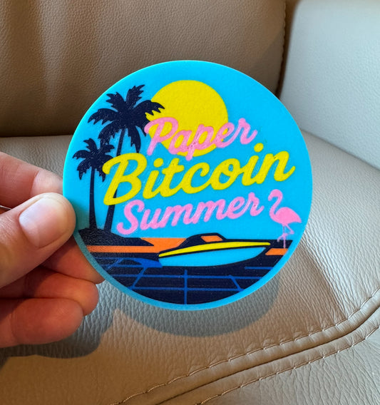 Paper Bitcoin Summer Coaster Blue